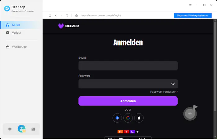 Konto anmelden